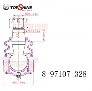 8970760031 8971073280 8971073282 Auto Spare Parts Upper Ball Joint for Isuzu